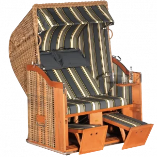 Halbliegemodell, Zweisitzer, PE-Kunststoffgeflecht marone, Stoff-Dessin 69